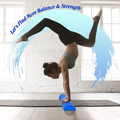 Yes4All High-Density EPP Half Round Back Roller Foam, Exercise Foam Roller for Yoga, Pilates & Stretching - 12, 18, 24, 36 inch - color: Blue, style: 12 inch