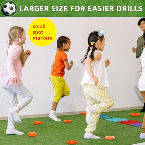 Poly Spot Markers 4inch/9 inch Non-Slip Rubber Agility Markers Flat Field Cones Floor Dots for Football, Soccer, Basketball Training Markers, School Activities, Exercise Drills, Social Distancing - style: 4 inch 24Pcs(Red-orange)
