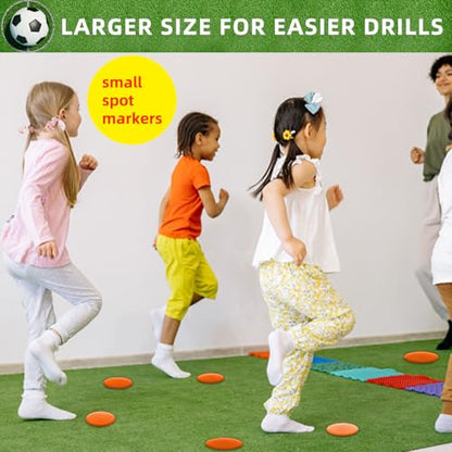 Poly Spot Markers 4inch/9 inch Non-Slip Rubber Agility Markers Flat Field Cones Floor Dots for Football, Soccer, Basketball Training Markers, School Activities, Exercise Drills, Social Distancing - style: 4 inch 36Pcs(Red-orange)