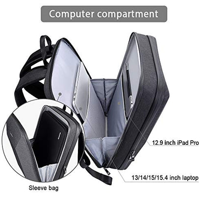 Smatree 15.6 -16 inch Waterproof Man Tech Backpack for MacBook Pro M4 2024 /M3 2023/M2 A2991 A2780 A2485,ROG Zephyrus G15/Zephyrus Duo 15 SE, IdeaPad Gaming 3,ASUS TUF F15/A15 Hard Travel Carrying Bag - color: Black