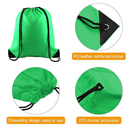 KUUQA 20Pcs Green Drawstring Backpack Bags - color: Green