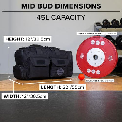 Serious Steel Fitness Heavy Duty 1000D Nylon Duffel Gym Bag (Mid BUD - Black) - color: Black, style: Duffel Bag (Mid Bud)