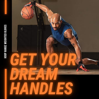 HOOPSKING Hoop Handz Basketball Weighted Training Gloves (Anti-Grip), Over 3 lbs. Per Pair, More Powerful Dribbling - size: Adult Large