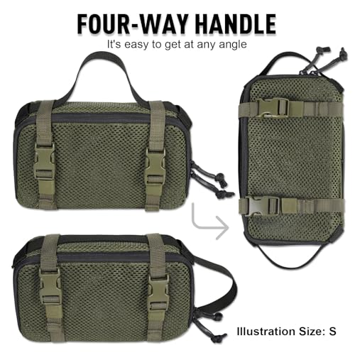 4 Set Tactical Packing Cubes ，Compressible Mesh Duffle Storage Bag,Portable Edc Molle Pouch Organizer. - color: OD GREEN