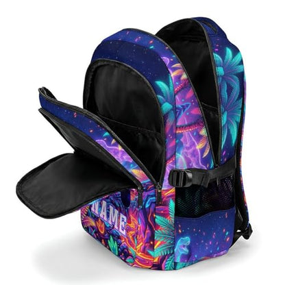 Boys Backpack Personalized Dinosaur Backpacks for Kids Boys School, Custom Large Bookbag for Elementary Middle Students Back to School - color: Red