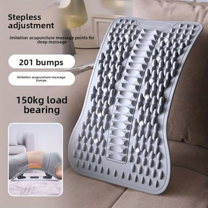 Back Stretcher - Adjustable Multi-Level Support, Ergonomic Arch Design, Muscle Relaxation Tool, Spine Alignment Device | Yoga Stretching Accessory with Pain Reliefs Function for Home, Offices Session - color: Gray