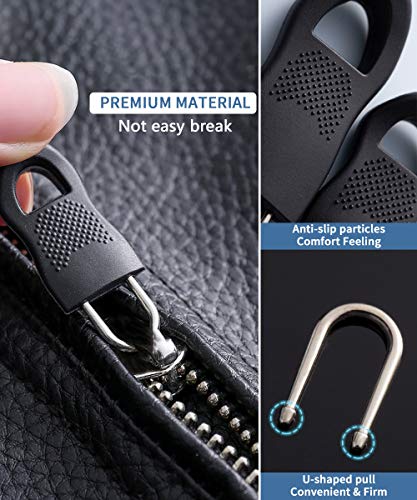 Zipper Pull, Universal Zipper Pull Replacement, Broken Replacement Zippers Pull (20 Pcs), Black Zippers Pull Handle for Jackets, Luggage, Backpacks, Purses, Boots, Pants, Tents, (3 Styles 4 Sizes) - color: Black Zipper Pull Kit
