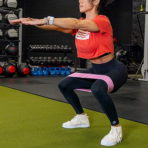 Serious Steel Fitness Hip and Glute Activation Band | Squat & Deadlift Warm-up Band for Hips and Glutes - color: Pink (Non-Slip - 13" Medium)