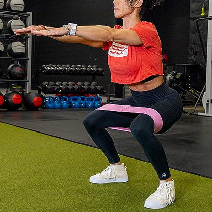 Serious Steel Fitness Hip and Glute Activation Band | Squat & Deadlift Warm-up Band for Hips and Glutes - color: Pink (Non-Slip - 13" Medium)