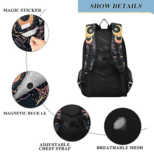 ALAZA Moon Stars Alchemy Witch Laptop Backpack Purse for Women Men Travel Bag Casual Daypack with Compartment & Multiple Pockets - color: Alchemy