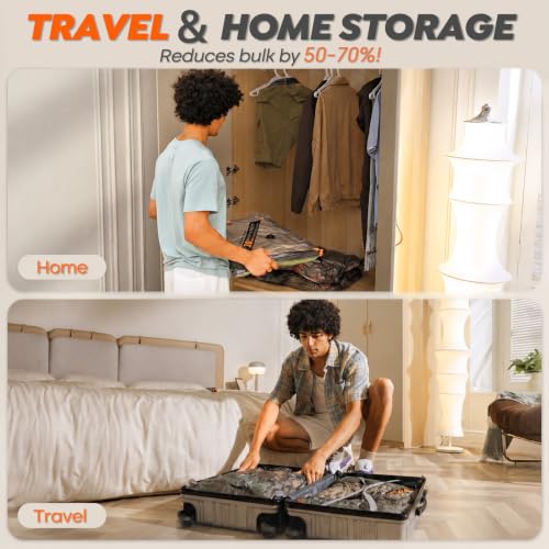 Rechargeable Wireless Pump Travel Storage Bags Set - 15 Pack Large Size Vacuum Bags for Travel & Home, Space-Saving Compression Packing for Clothes, Blankets & Bedding - size: 15 Large Size