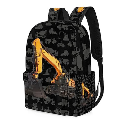 Excavator Truck Kids Backpack for Boys Girls Cool Car Preschool Toddler Backpack Kindergarten Nursery Bookbag Travel Children Lightweight School Bag - color: Excavator