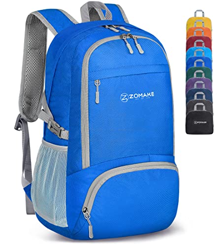 ZOMAKE Lightweight Packable Backpack 30L, Foldable Hiking Backpacks Water Resistant Compact Folding Daypack for Travel(Dark Blue) - color: Dark Blue