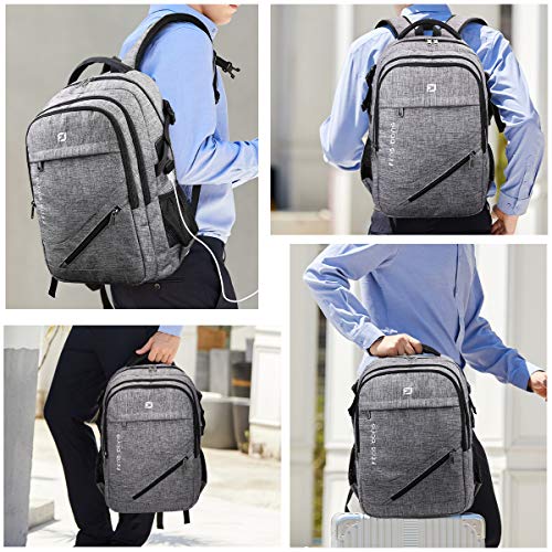 FENGDONG Large Laptop Backpack 17.3 inch Durable Waterproof Travel College Backpack Bookbag for Men & Women Business Backpack with USB Charging Port and Headset Port Dark Gray - color: A4-dark Gray