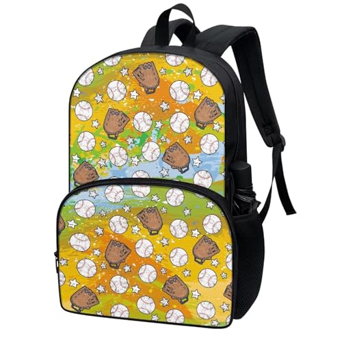 Talayituse Baseball Print Kids School Backpack for Boys Teenage Kindergarten Primary School Shoulder Bag Backpacks Teens Casual Travel Daypack Junior School Student Backpack - color: Baseball