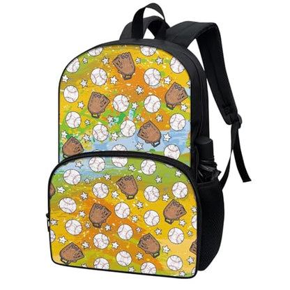 Talayituse Baseball Print Kids School Backpack for Boys Teenage Kindergarten Primary School Shoulder Bag Backpacks Teens Casual Travel Daypack Junior School Student Backpack - color: Baseball