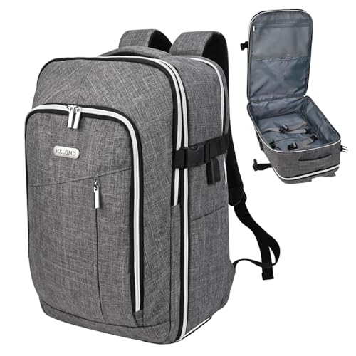 Personal Item Travel Carry On Luggage Backpack for Women Men Flight Approved Casual Weekender Laptop Bag for College Business Outdoors Hiking Water Resistant Lightweight Daypack with USB Charging Port - color: Grey, size: Non-expandable