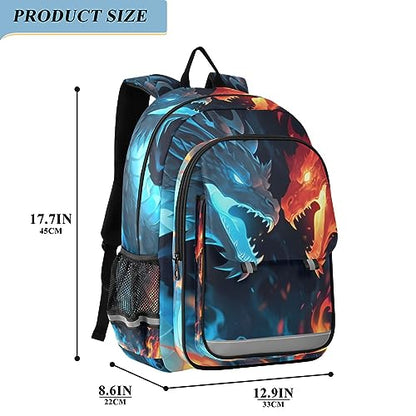 ALAZA Ice & Fire Dragons Laptop Backpack Purse for Women Men Travel Bag Casual Daypack with Compartment & Multiple Pockets - color: Angry Dragons