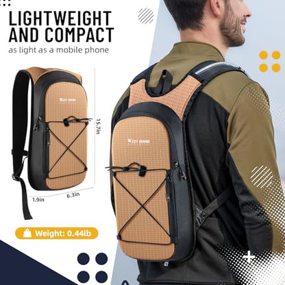 Hydration Backpack with 2L TPU Water Bladder, Lightweight Hiking Water Backpack, Running Hydration Pack for Cycling Climbing Camping Rave, Hydropack for Men Women - color: Orange