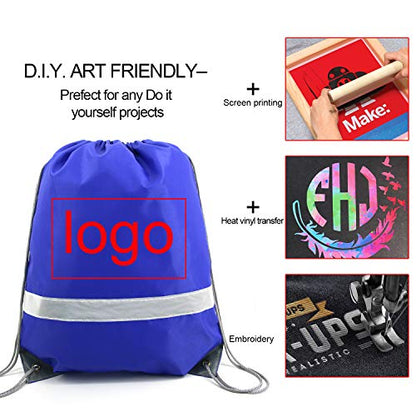 BeeGreen 20 Pieces Royal Blue Drawstring Backpacks Bags Bulk, String Bags Reflective Cinch Sack, DIY Blank Drawstring Bags for Women and Men - color: Reflective Royal-s