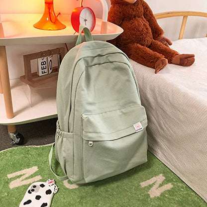 Eagerrich Aesthetic Cute School Backpack for Teens Girls Laptop Bag - color: Sage Green