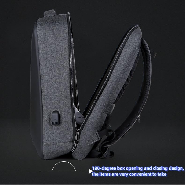 Hard Shell Business Backpack Travel Laptop backpack USB port backpack Daily laptop backpack Waterproof travel backpack (01#Grey) - color: 01#grey