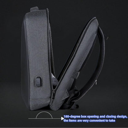 Hard Shell Business Backpack Travel Laptop backpack USB port backpack Daily laptop backpack Waterproof travel backpack (Black) - color: Black