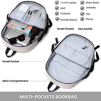 MIRLEWAIY Classical School Backpack Lightweight Bookbag Casual Daypack Travel Work Bag For Teenagers College Girls boys - color: Pink Purple