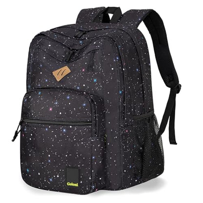 Goloni Lightweight Laptop Backpack 1.1Lbs, 26L Wear-Resistant Water Resistant Backpack with Laptop Compartment for Men Women - color: Starry Black