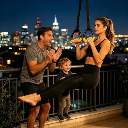 Workout Rings - with Adjustable Straps | Exercise Rings Adjustable Straps | for Fitness Strength Training Home Outdoor Garage Park School Adult Men - color: Style B