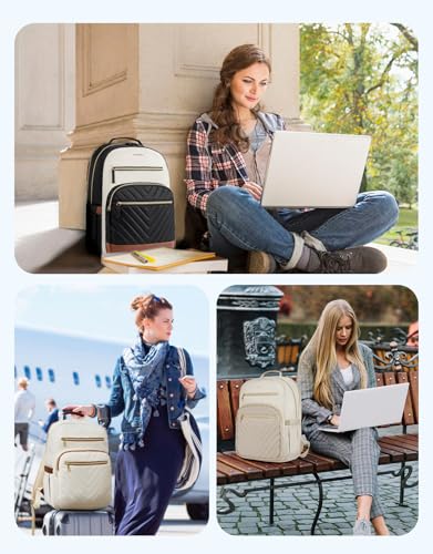 BOSTANTEN 15.6 Inch Laptop Backpack for Women- College Teacher Computer Bag Travel Backpack Purse Brown＆Black