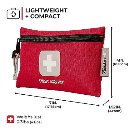 Thrive Mini First Aid Kit - Waterproof Rip-Stop Travel First Aid - Compact Hiking Supplies & Safety Kit - for Home Medical Use - 66 Piece Set, Pouch - style: 66 Piece - Pouch