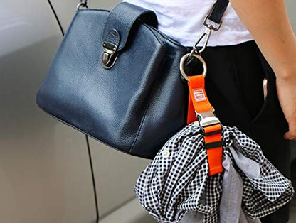 2PCS Add a Bag Luggage Strap Jacket Gripper,Heavy Duty Luggage Straps Carry-on Baggage Suitcase Straps Belts Travel Accessories (Black/Orange) - color: Black/Orange
