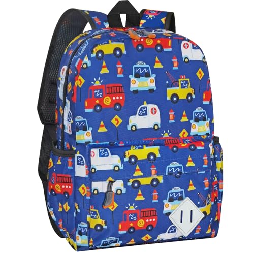 Kids Backpack for Girls Boys - 15 Inch Cute Cars Little Kids Backpack Waterresistant Toddler Preschool Kindergarten School Bag for Aged 3-8, Dark Blue - color: Dark Blue