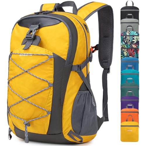 40L Hiking Backpack Lightweight Daypack Waterproof Travel Camping Backpack for Men Women Sport Packable - color: A8-yellow