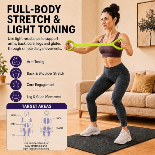 Figure 8 Resistance Bands with Handles, Resistance Bands for Arms, Back & Shoulder Training, Exercise Equipment for Yoga, Pilates & Stretching, Portable Home Gym Equipment - color: Yellow