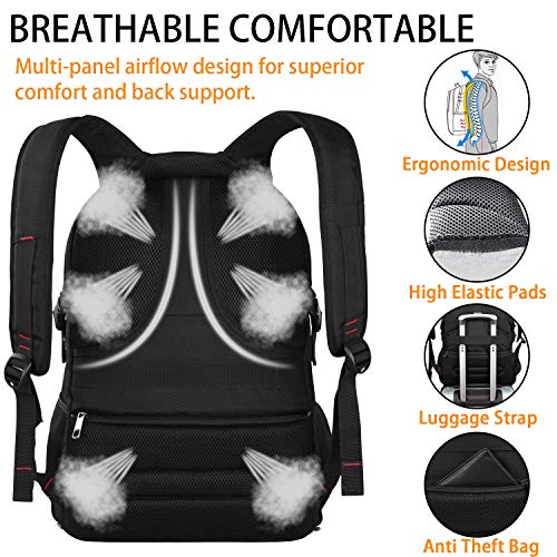 LTINVECK Travel Laptop Backpack, Extra Large Backpack for Men Women, TSA Friendly Heavy Duty Big Business Computer Bag Tech Backpacks Bag Fit 17 Inch Laptops, RFID Backbag - color: Black