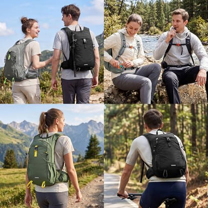 G4Free 20L Hiking Backpack with Waist Strap for Women Men, Lightweight Waterproof Daypack for Travel Camping Outdoor, Black - color: Black