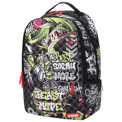 Graffiti Backpack, Designer Laptop Backpack for 15.6 Inch Work,Water Resistant Backpack Computer Bag, BeastMode - color: Beastmode
