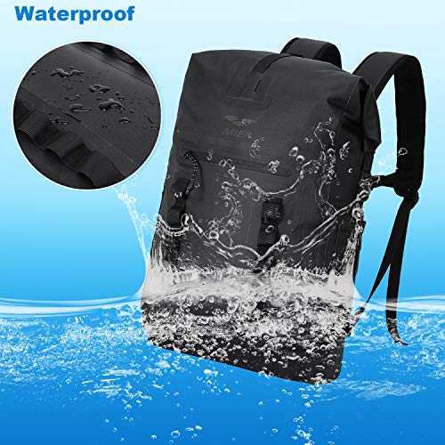 MIER Dry Bag Waterproof Backpack 30L Dry Sack Heavy Duty Roll-Top Closure for Kayaking, Beach, Boating, Swimming, Surfing - color: Black
