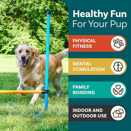 PetCove Dog Agility Course Backyard Set, Dog Agility Equipment, Dog Obstacle Course Backyard, Agility Training Equipment for Dogs, Dog Agility Tunnel