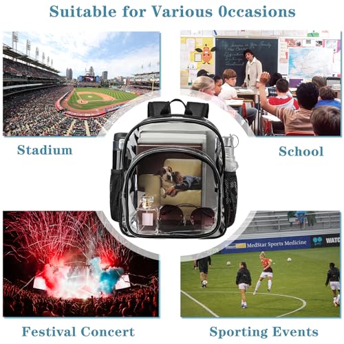 Clear Backpack Stadium Approved 12x12x6 Small Clear Backpack for Concert,Work,Festival,Security,Stadium - color: Fluorescent Green