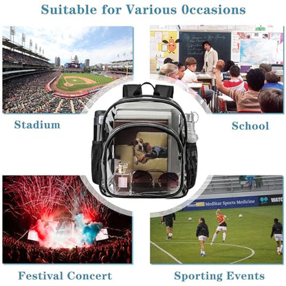 Clear Backpack Stadium Approved 12x12x6 Small Clear Backpack for Concert,Work,Festival,Security,Stadium - color: Pink