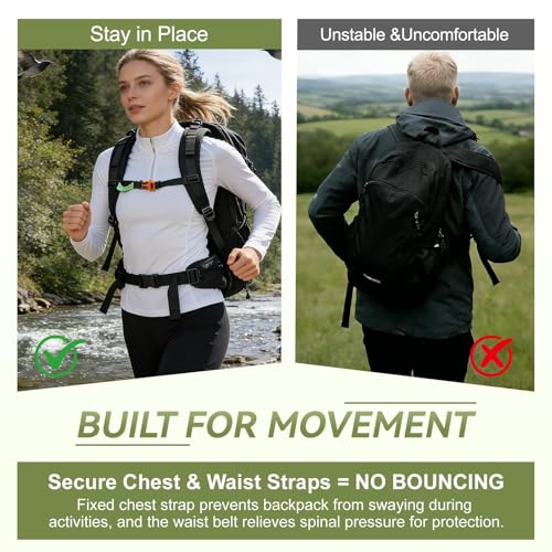 Hiking Backpack for Men Women, 50L Large Capacity Waterproof Mountaineering Backpack, Breathable Outdoor Daypack, Adjustable Trekking Rucksack for Camping Climbing Travel Climbing Travel - color: 50l-black