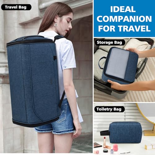 Convertible Garment Bags for Travel - Carry on Garment Duffle Bag with Backpack Straps for Men Women, 4 in 1 Large Travel Duffel Bags with Shoes Compartment Hanging Suit Dress Weekender Bag 3pcs Set - color: C-Blue