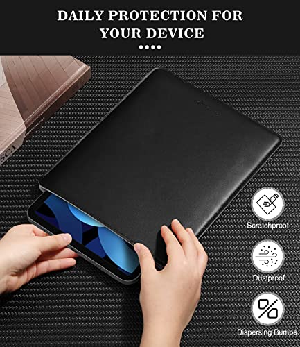 MoKo 9-11 Inch Tablet Sleeve, PU Leather Briefcase Slim Stylish Case Fits New 11-inch iPad Air M4 2026/iPad Pro M5, Air 5/4th 10.9, 10th Gen 10.9, 9/8. Gen 10.2, Tab S8/S9 11, Black - color: Black, size: 9-11 inch