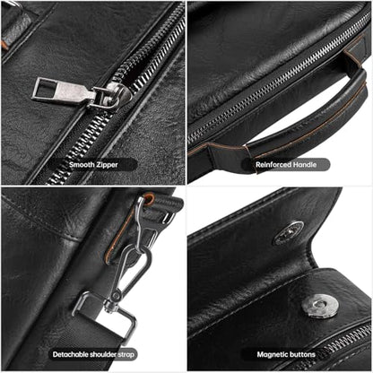 11 inch iPad Sleeve Carrying Leather Bag for 2026 iPad Pro 11 M5 M4 & iPad Air 11 M4 M3 M2, iPad A16 with Magic Keyboard, Protective Padded Travel Shoulder Crossbody Case with Handle, Black - color: Black, size: 9-11 Inch