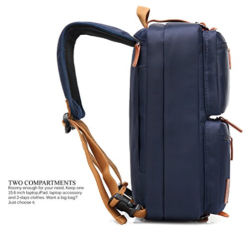 CoolBELL Convertible Backpack Messenger Shoulder Bag Laptop Case Handbag Business Briefcase Multi-Functional Travel Rucksack Fits 15.6 Inch Laptop for Men/Women (Blue) - color: Blue, size: 15.6 Inches