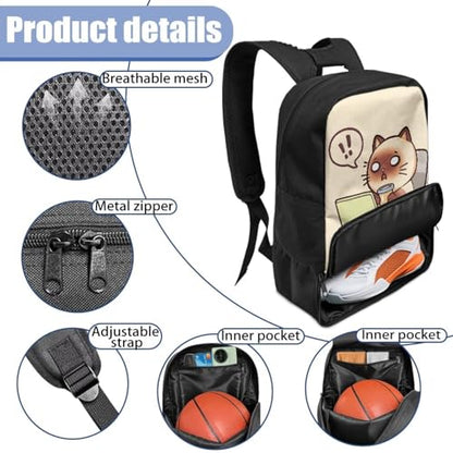 Basketball Backpack With Separate Ball Compartment And Shoes Fit Basketball Volleyball Football - color: Working Cat