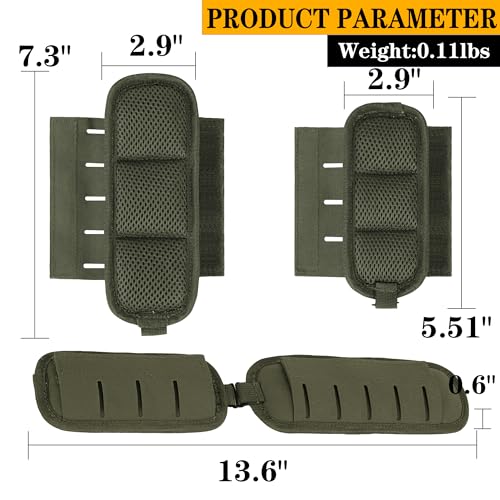 2-in-1 Tactical MOLLE Plate Carrier & Backpack Shoulder Pads - Adjustable, Padded, 500D Nylon, Durable Outdoor Gear for Men & Women - color: Ranger Green